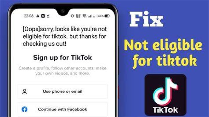 Not eligible for tik tok account
