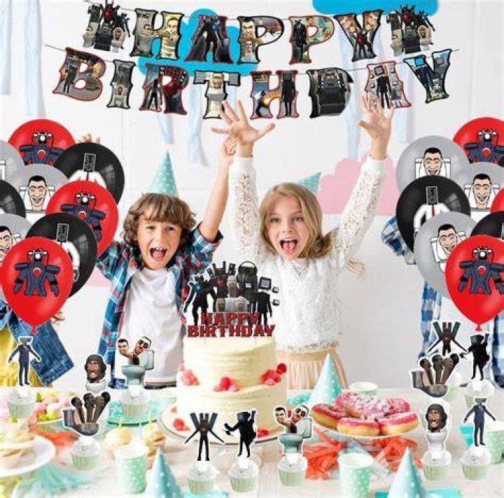 Skibidi Toilet Birthday Party Supplies, TV Game Birthday Decorations